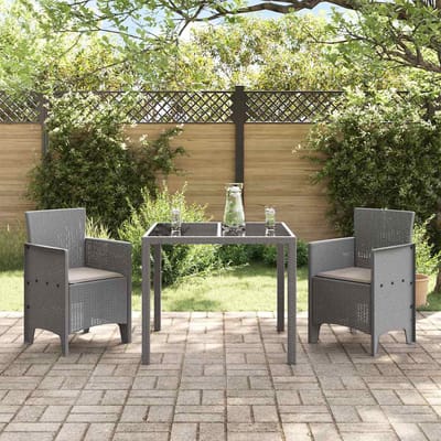 vidaXL Tuinstoel 2 pcs Lichtgrijs 53 x 49 x 85 cm Polypropyleen