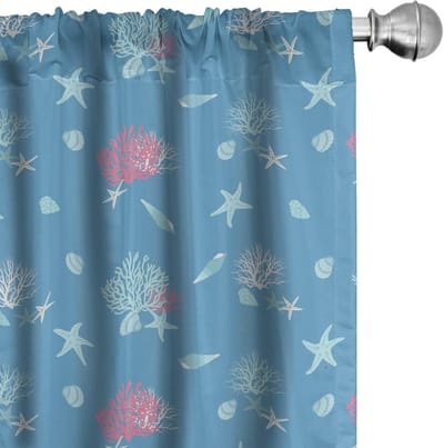 ABAKUHAUS Onderwatergordijnen – 2x75x245 cm – microvezel – Halfdonkerend – Deep Sky Blauw/Roze