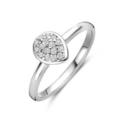 Zilveren Gerhodineerde Druppel Ring met Zirkonia 1341678 – 925 Zilver