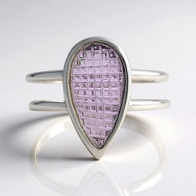 Cavill - Zilveren ring met lavendel amethist 3,37 ct - 925 Sterling zilver - Moderne bezel druppelvorm - Elegante damesring 24x20 mm