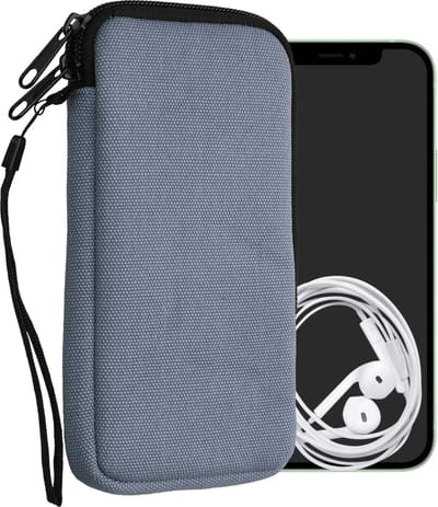 kwmobile Telefoontasje geschikt voor XL - 6,7/6,8" smartphones - Universeel smartphone hoesje van canvas - 17,2 x 8,4 cm - In jeansblauw