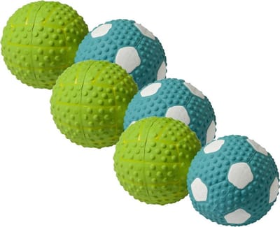 Adori Latex Toy Bal Met Pieper - Hondenspeelgoed - 3 x 9.5 cm Assorti