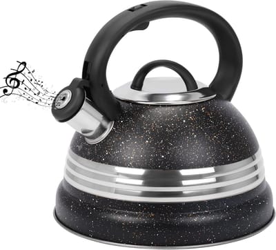 Waterkoker Fluitketel - Theepot Koken - Snel Water Koken - Luid Fluit Signaal - 3 Liter Capaciteit - Zwart