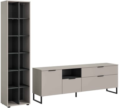 Noida woonkamercombinatie kasjmier NB zwart NB - 41x245x192cm