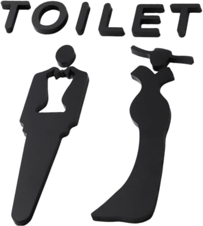 Toiletbord - deurplaat voor mannen en vrouwen - toiletsymbolen - iconen voor toiletten