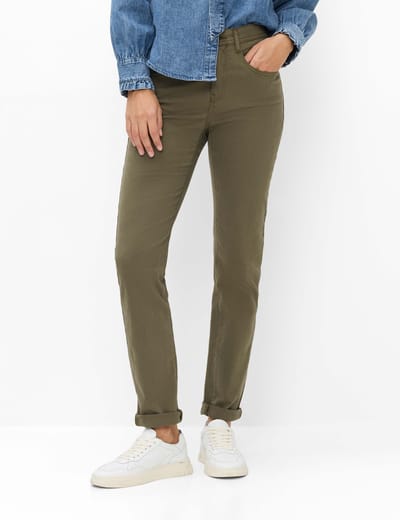 Brax Dames Jeans  Style CAROLA DARK KHAKI Denim Groen Khaki, denim groen - khaki, maat 36K