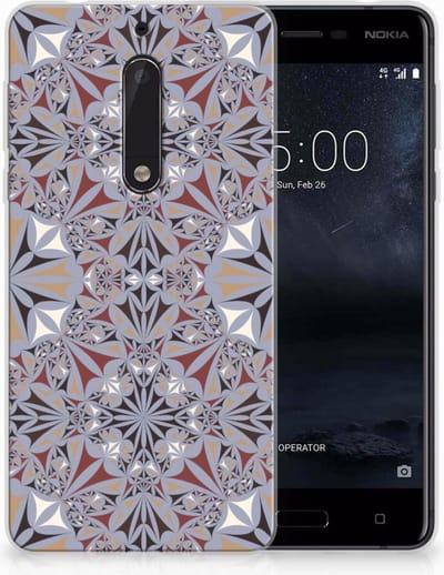 Nokia 5 TPU Siliconen Hoesje Flower Tiles