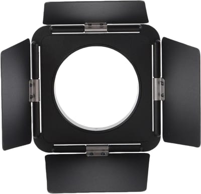 4 Leaf Barn Doors Lichtmodifier van Aluminium met Kleine Bowers Bevestiging voor Videolampen, Ideaal voor Fotografie en Vloggen, Lichtvormgeving en Creatieve Verlichting