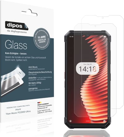 dipos – 2x Matte Pantserfolie geschikt voor iHunt Titan Music P22000 Ultra | 9H Screenprotector