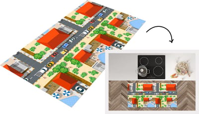 Keukenloper - Loper keuken - Auto - Patronen - Wegen - Steden - 120x60 cm - Keukenloper vinyl