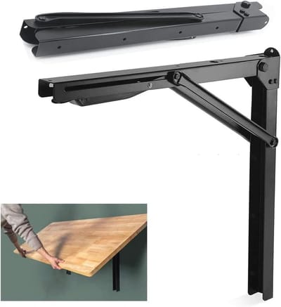 24" Vouwbare Wandsteunen voor Planken - Zware Staal Capaciteit tot 500lbs - Ruimtebesparende Beugels (Set van 2, Zonder Plank)