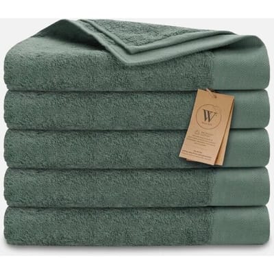 Walra Remade Cotton Handdoeken 70 x 140 cm - 550 gr/m² - Donker Groen - 5 stuks