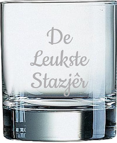 Gegraveerde Whiskeyglas 20cl De Leukste Stazjêr