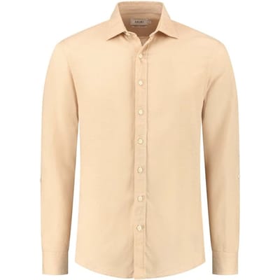 Shiwi Lucas Linen Shirt Warm Sand Beige Size: S | Casual Shirts Outlet | Heren | Beige