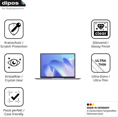 dipos – 2x Beschermfolie geschikt voor Huawei MateBook 14 2021 | Krasbestendige & heldere Screenprotector Ultra-Thin