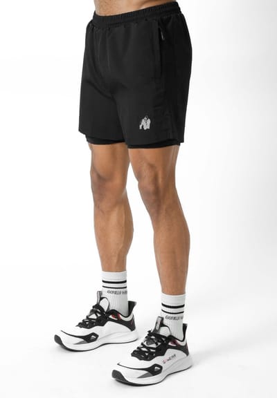 Gorilla Wear Lowell 2-In-1 Shorts - Korte Broek - Zwart - S