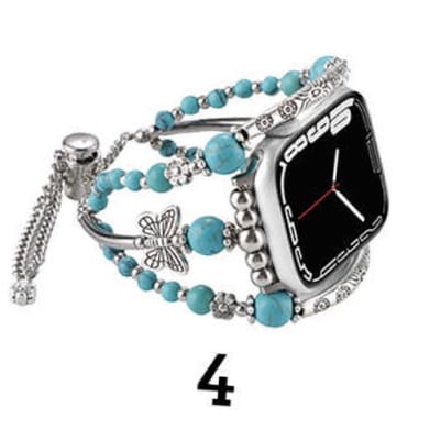 Geschikt voor Applewatch -horlogebandje-Bohemian vlinder-42/44/45mm-kralen-treksluiting