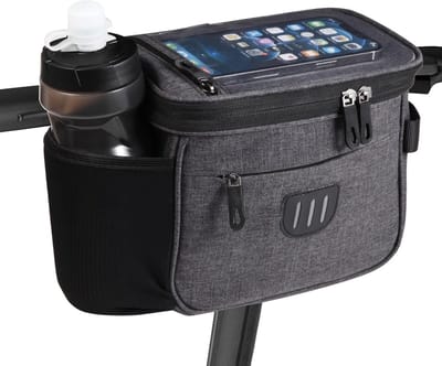 Fiets Stuurtas - Grote Fiets Vooraan Opbergtas - 6.5 inch Transparante Tas met Schouderriem