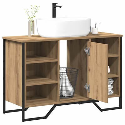 vidaXL - Wastafel - kabinet - voor - de - badkamer - Artisan - Eiken - 91 - x - 35 - x - 60 - cm