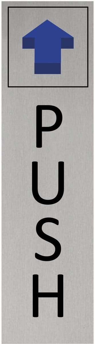 CombiCraft aluminium deurbordje push verticaal - Blauwe pijl
