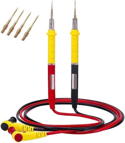 Multimeter Meetsnoeren - Testkabels Sonden - Elektrische Metingen - Ultrascherpe Gouden Punten - 110.5 cm Kabel - Rood Zwart