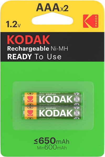 Kodak 30955042, Oplaadbare batterij, AAA, Nikkel-Metaalhydride (NiMH), 1,2 V, 2 stuk(s), 600mAh