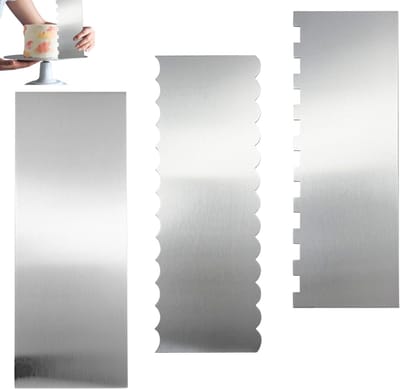 Taart spatels - Deegkaarten - Taart decoreren - Dubbelzijdig design - 3 stuks - Zilver