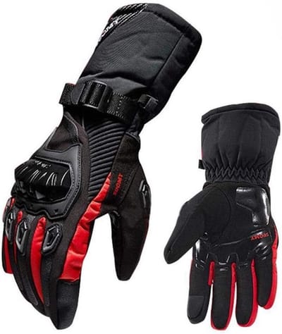 SnelShoppen - Motorrijhandschoenen voor Mannen, Warm en Waterproof, Met Hard Joint Bescherming, Touchscreen Handschoenen voor Motorrijden, Mountainbik