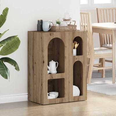 vidaXL - Dressoir - ELST - Artisan - Eiken - 59 - x - 35 - x - 80.5 - cm - Bewerkt - hout