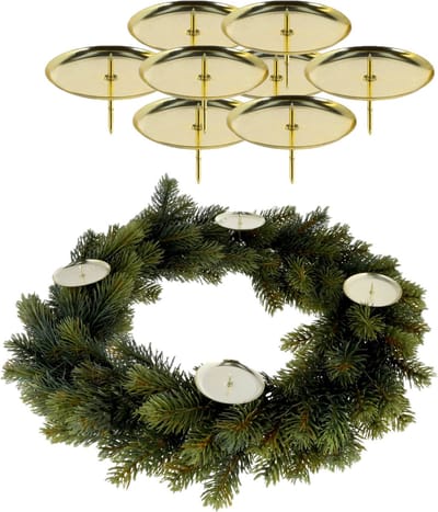 8x stuks kaarsenhouders/waxinelichthouders goud voor in een kerststukje