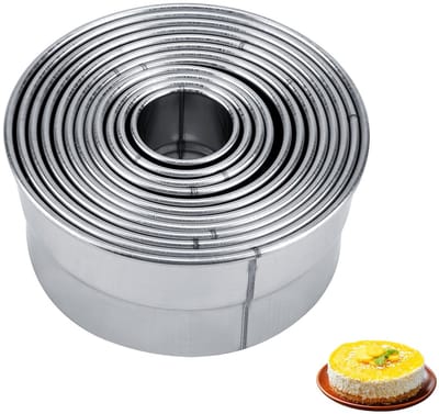 Dailygoods- Ronde Koekjesvormer 12 Stuks - RVS Cookie Cutter Set - Bakvormen voor Muffins/Scones/Donuts - Roestvrij Staal - Duurzaam en Corrosiebestendig - Bakvorm