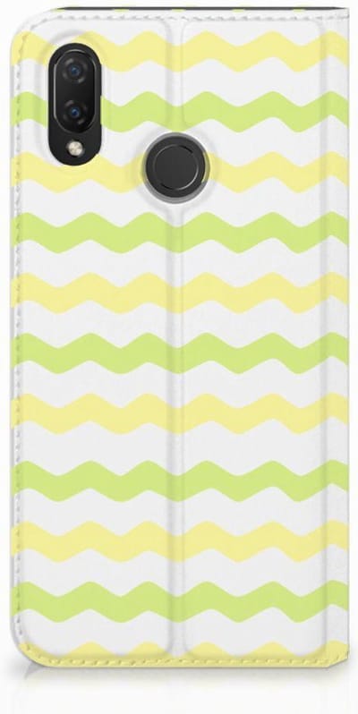Huawei P Smart Plus Hoesje met Magneet Waves Yellow