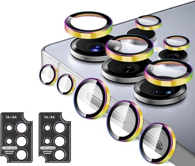 Camera Protector Set voor Samsung Galaxy S25 Ultra - 9H Hardheid, HD Krasbestendig, Tempered Glass Lensbescherming met Metaalring