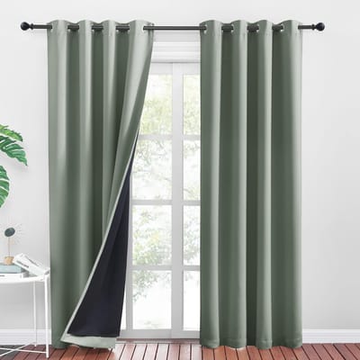 Dailygoods- Gordijnen 100% Verduisterend - Gordijnen Kant en Klaar 2 Stuks - Thermische Gordijnen - 140x240cm - Metalen Oogjes - Veiligheidswaarschuwing - Verduisteringsgordijnen
