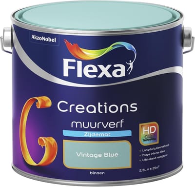 Flexa - Creations - Muurverf - Zijdemat - Vintage Blue - 2,5 liter