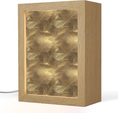 Tafellamp 15x20 cm - LED lamp - Palm - Waaier - Goud - Decoratieve tafellampen - Dimbaar - Tafellampje slaapkamer - Woonkamer binnen