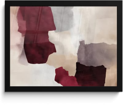 Poster in lijst - Fotolijst 40x30 cm - Posters - Abstract - Kleurbakken - Rood - Posterlijst zwart - Decoratie - Wanddecoratie woonkamer - Muurdecoratie slaapkamer