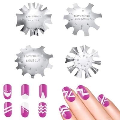 Roestvrijstalen Randtrimmer Set voor French Nails - 4 Stuks Manicure Gereedschap