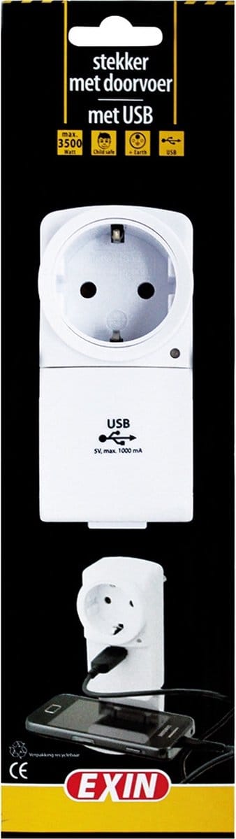 Exin Doorsteekstekker + USB