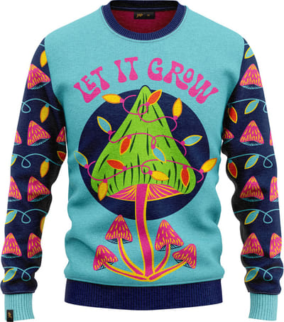 JAP Christmas Foute Kersttrui (maat M) - 100% Gerecycled - Kriebelt niet - Kerstcadeau volwassenen - Kersttrui dames en heren - Let it grow - Blauw
