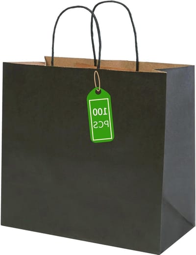 Papieren Zakken - Cadeauzakken - Winkelen en Cadeaus - Stevige Kraft Constructie - 100 stuks - Zwart