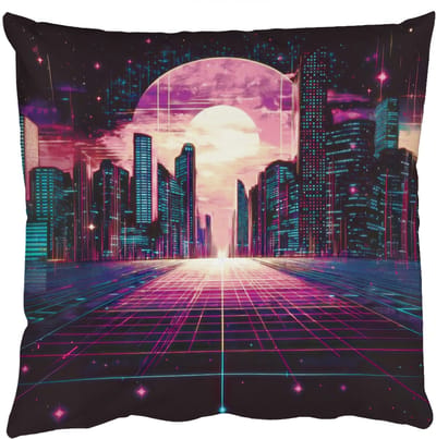 Sierkussens - Kussentjes Woonkamer - 50x50 cm - Stad - Gebouwen - Zon - Geel