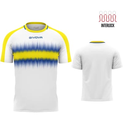 Sportshirt Givova Radio Geel-koningswit - M