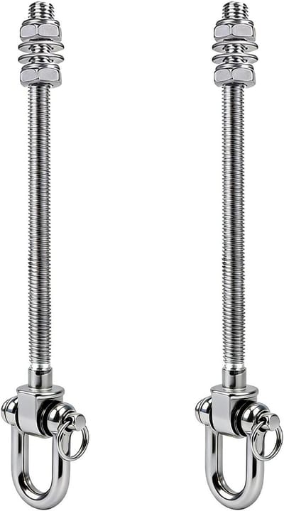 Set van 2 RVS Schommelhaken met Lager, Draaibolts M10, Geschikt voor Hout en Staal, Capaciteit 680 kg, Ideaal voor Hangmat en Yoga Hangmat