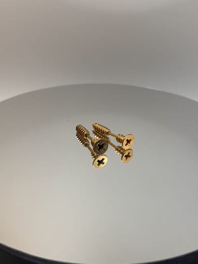 Goudkleurige Schroeven Studs Draaiknop Oorbellen - Hypoallergeen - 316L RVS