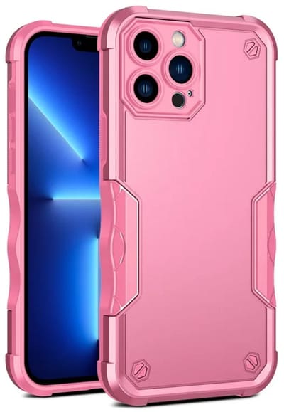 Cityhoesje - iPhone 15 Pro - Non-slip Stripes- - PC+TPU Backcase - Roze