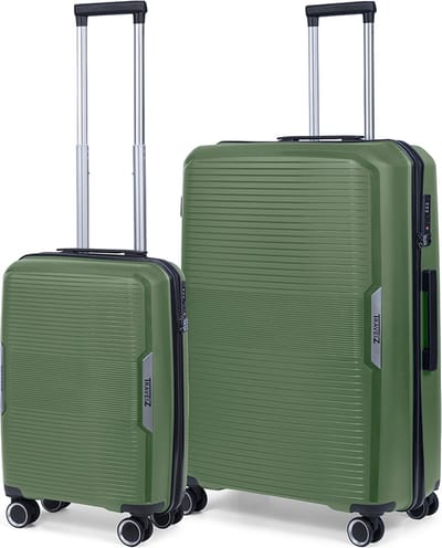 TravelZ Swinger Kofferset 2-delig- Handbagage 55cm + 78cm grote koffer - TSA-slot - Groen