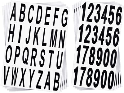 BRENZOOS- Brievenbusstickers Zelfklevend - Huisnummerstickers - Adresstickers - Vinyl Decals - 10 Vellen - 3 Inch Maat - Huisnummers