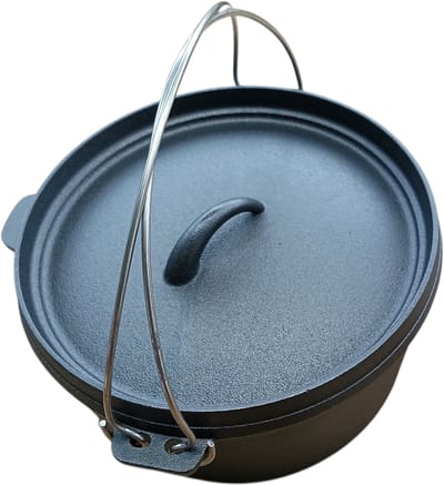 Dutch Oven Medium 5 Liter | Gietijzer | 25 cm | Hoogte 10 cm | Geschikt voor BBQ & Outdoor
