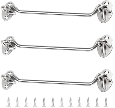 Dailygoods- Stormhaken 3 Stuks - 20 Inch Roestvrij Staal - Deursluiting - Versterkt en Slijtvast - Diefstalbestendig - Eenvoudige Installatie